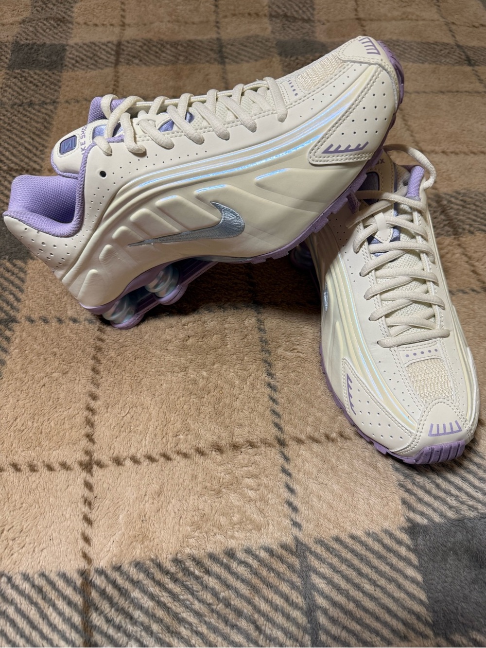 Nike Shox White & Lavender Athletic Sneakers